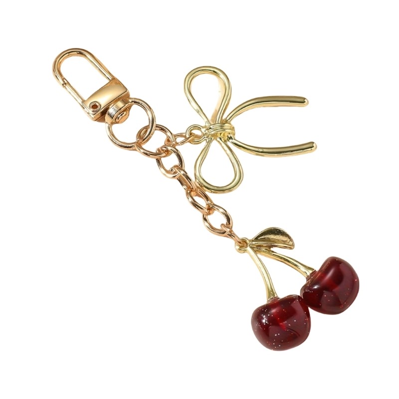 Bang Shimmering Crystal Cherries Móc khóa Mặt dây chuyền Phụ kiện dành cho nữ Valentine