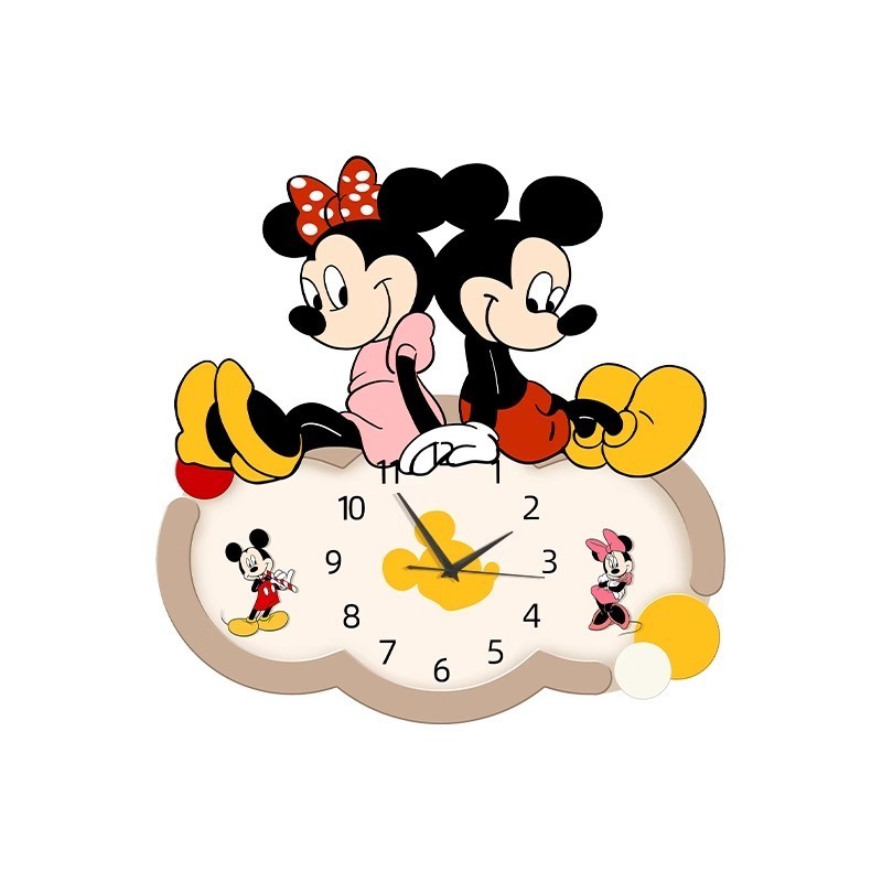 Hoạt Hình Hoạt Hình Mickey Đồng Hồ Treo Tường Phòng Khách Tivi Nền Đồng Hồ Treo Tường Tắt Tiếng Không Đục Lỗ Đồng Hồ Treo Tường Nhà Hàng Đồng Hồ Treo Tường 6.2 GDSZ