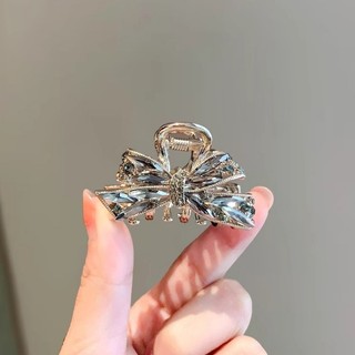 MAUROPOLI [Sẵn sàng] Thiết kế phong cách Hàn Quốc Cảm giác tinh tế Nơ pha lê lấp lánh Kẹp khối lượng nhỏ Dây buộc tóc nửa đầu Trung bình Kẹp tóc Nổ