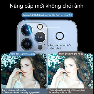 Kính bảo vệ camera iPhone 9H full keo trong suốt cho iPhone 17 16 15 14 13 12 11 Series