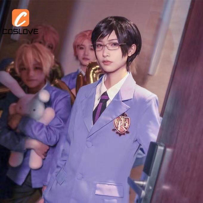 Anime Ouran Trường Trung Học Chủ Câu Lạc Bộ Cosplay Quần Áo Trọn Bộ Trang Phục Trang Phục Cho Người Đàn Ông Tím Đồng Phục Cosplay Đảng