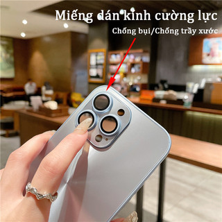 Ốp lưng iPhone chống sốc lưng nhám chống vân tay kèm kính bảo vệ camera cho iPhone 14 15 16 17 Pro Max