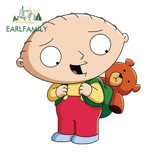 EARLFAMILY Họ Guy Stewie Griffin Xe Dán Anime Tủ Lạnh Ván Trượt Thân PVC Decal Sáng Tạo Chống Trầy Xước Đồ Họa Chống Thấm Nước
