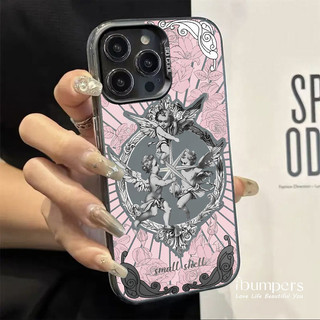 ibumpers Ốp Điện Thoại iPhone Vintage Cupid Họa Tiết Nghệ Thuật Cho IPhone 16 15 14 12 13 11 Pro Max IP 7 8 Plus X XS XR Ốp Lưng IMD Cứng Và Nhẵn