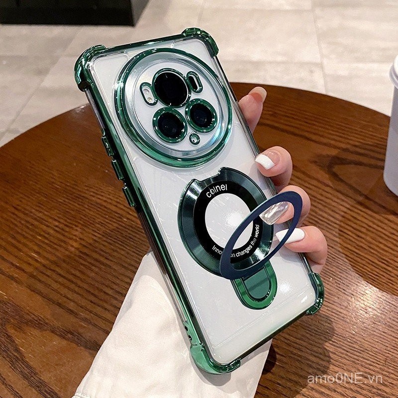 Ốp lưng Honor Magic 6 Pro 5G Magic 3 4 5 7 Pro, giá đỡ nhẫn sang trọng, mạ điện, ốp điện thoại từ tính, bảo vệ camera, túi khí chống sốc, vỏ acrylic cứng