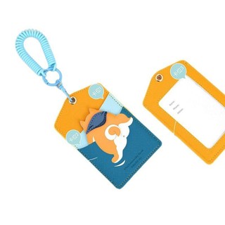 Vỏ thẻ RISEDOT, Hộp đựng thẻ dây chuyền có thể thu vào mùa xuân nhiều màu, Bền PU Panda Rabbit Piggy Dog Cat Card Tay áo thẻ xe buýt