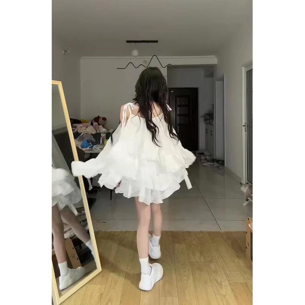 Váy không tay cho phụ nữ, phong cách nghỉ dưỡng mùa hè, dáng suông, váy ngắn phồng nửa thân