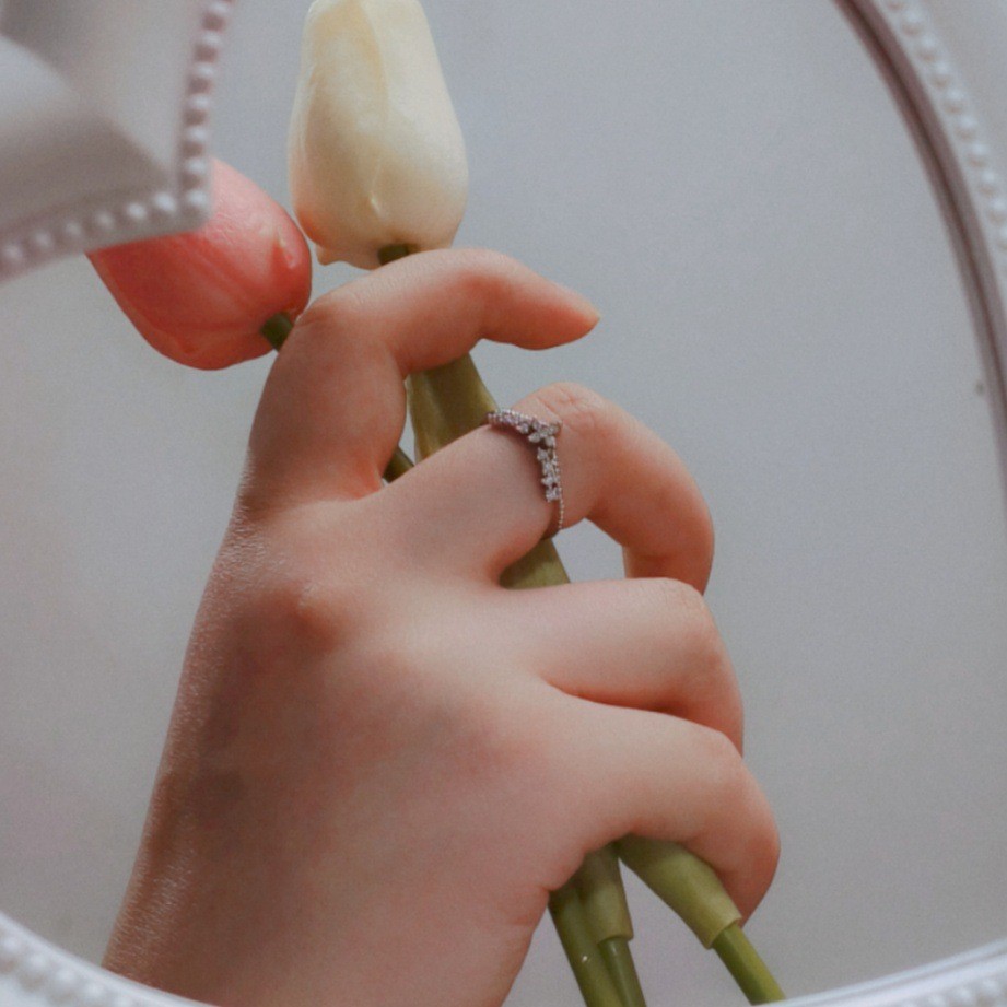 Nhẫn Vương Miện Đính Đá Zircon Phong Cách Hàn Quốc INS Xu Hướng Dành Cho Phụ Nữ Thời Trang Thanh Lịch Sang Trọng Nhẹ Nhàng Thiết Kế Cao Cấp Mở