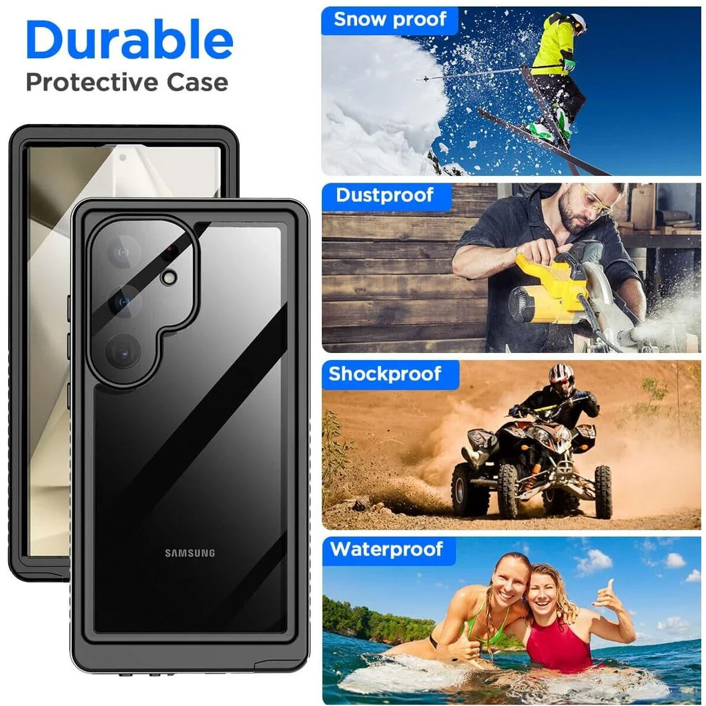 Ốp lưng chống nước IP68 Shellbox cho Samsung Galaxy S25 Ultra S26 S24 S23 S22 plus S20 S21 FE A16 Vỏ bảo vệ lặn thể thao ngoài trời S25 edge