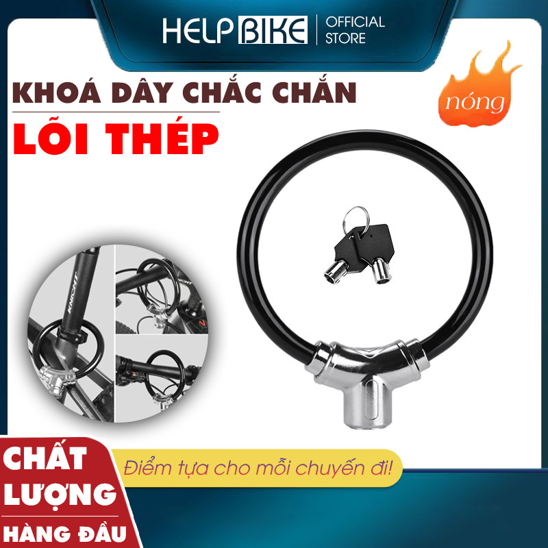 Khoá dây chống trộm xe đạp, xe máy, Khoá xe đạp có chìa lõi thép chắc chắn và an toàn -hbx
