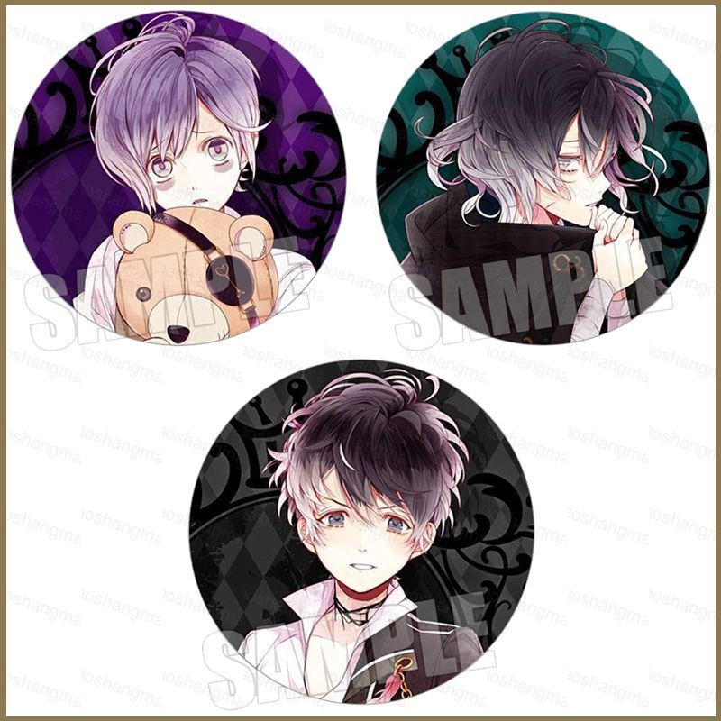 HK1 DIABOLIK LOVERS Tinplate Huy hiệu Shu SAKAKI Phụ kiện Anime Ngoại vi KH1