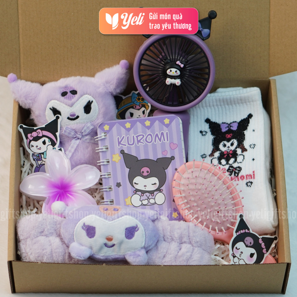 Set Kuromi quà tặng nhiều phụ kiện, Combo quà tặng, Set quà Kuromi tặng bạn gái, người yêu sinh nhật, ngày lễ