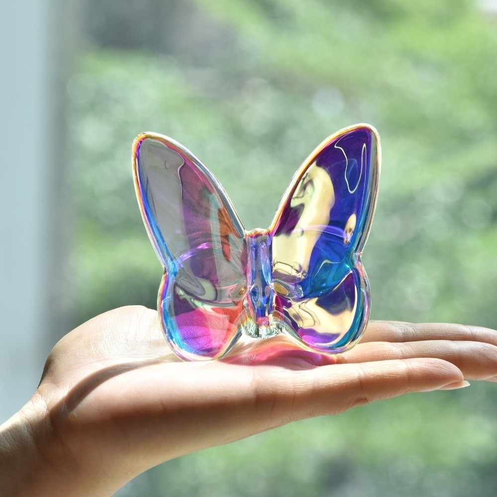 Trang trí máy tính để bàn PWSEND, Tượng hình bướm pha lê Mini, Đồ trang trí bàn thủy tinh sáng tạo cho đám cưới và tiệc tùng