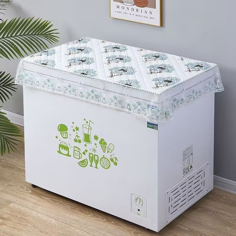 SANCHENGQCBY6827 Vỏ tủ đông lớn Vỏ vải Vỏ sò chống bụi Tủ đông Phong cách mới Hình chữ nhật Hộ gia đình dày chống trượt Khăn