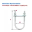 CORALTIDE 1 Chiếc Ống U, Ốc Vít Có Vách Ngăn M8 Ống Tròn Kẹp, Bu Lông Tròn Thép Carbon Q235 Mạ Kẽm Bền Đẹp Cho Ống Tròn