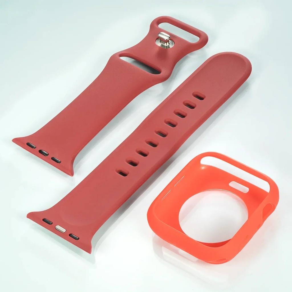 Dây đeo silicon mềm + Vỏ TPU cho Apple Watch Series11 / 10 46mm 42mm Ultra3 / 2 / 1 49mm 9 8 7 6 5 4 SE 45mm 44mm 40mm 41mm