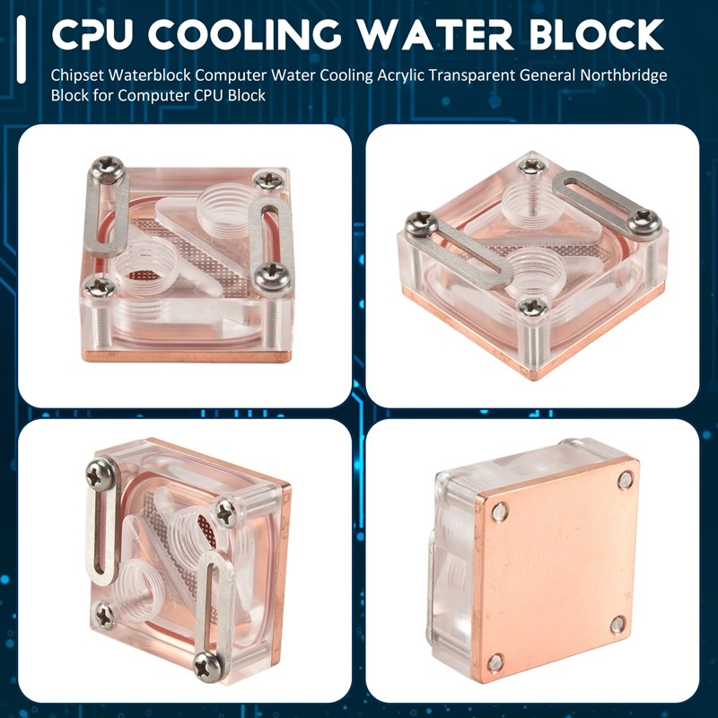 Chipset Nước Máy Tính Làm Mát Nước Acrylic Trong Suốt Chung Northbridge Khối Cho Máy Tính Khối CPU