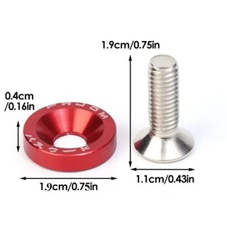 Bộ 10 Vòng đệm nhôm M6 JDM chắn bùn xe, vít lắp chắn bùn cho Honda Civic Integra chất lượng cao
