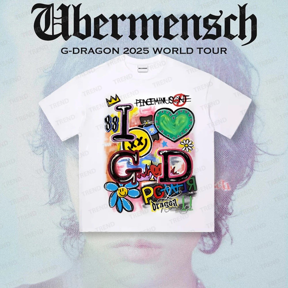 Áo thun GN KPOP BIGBANG G-DRAGON 2025 WORLD TOUR Ubermensch Merch tee tay ngắn NG