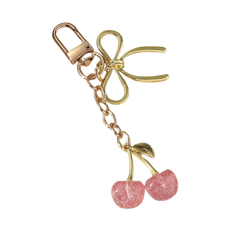 Bang Shimmering Crystal Cherries Móc khóa Mặt dây chuyền Phụ kiện dành cho nữ Valentine
