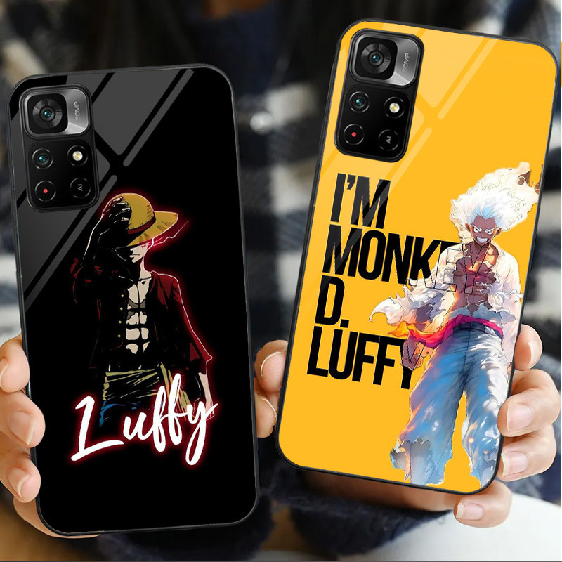 Ốp điện thoại thủy tinh one piece luffy 16 cho POCO F3 F4 F5 M3 M4 M5 M6 4G X3 X4 GT NFC X5 X6 PRO 5G