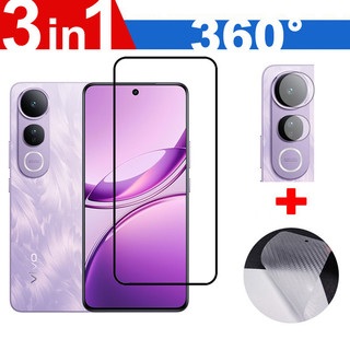Kính cường lực Chống rơi 3 trong 1 Bảo hiểm đầy đủ cho Vivo V50 Lite V40 V30 SE Pro Lite V30e X200 Pro X100 Ultra X100s 4G 5G Bảo vệ màn hình + Trở lại phim + Máy ảnh Bảo vệ ống kính