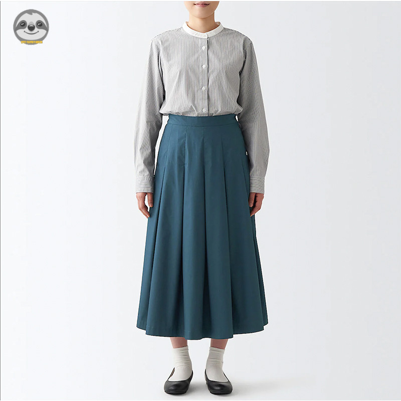 Phong cách Nhật Bản Phong cách Muji / Nữ Micro-Stretch Dây kéo Váy xếp ly dệt mật độ cao / Váy xếp ly mỏng hơn thông thường nhẹ nhàng