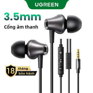 Tai nghe có dây trong tai 3.5mm có micrô UGREEN Tai nghe âm thanh nổi HiFi, dành cho hầu hết có giắc cắm 3.5 mm
