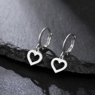 SKYRIM Nữ Dainty Love Heart Bông Tai Inox Không Gây Dị Ứng Quyến Rũ