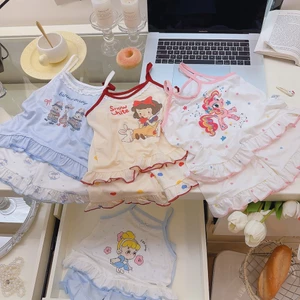 Bộ dây đeo mùa hè cho bé gái YT2 ‌Sản phẩm lý tưởng dành cho những người yêu thích thời trang trẻ em với thiết kế viền xếp nếp thanh lịch TY2