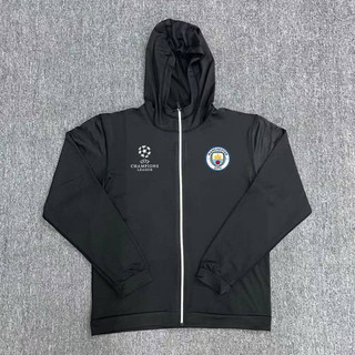 Champions League Coat Real Madrid Barcelona Manchester City Football Training Suit Sports Quick-Drying Thermal Fitness Reflective Running Suit Hooded pKGV