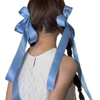 Khí chất phóng đại ngọt ngào và nữ tính, kẹp tóc nơ ba chiều màu xanh Hàn Quốc