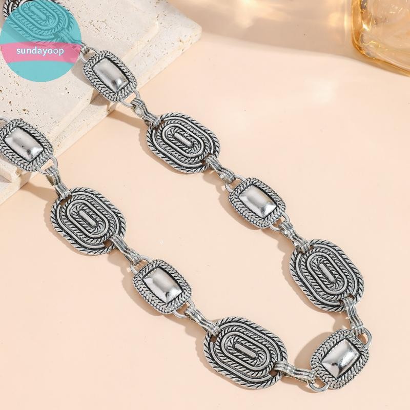 Sund Retro Bohemian Dây Thắt Lưng Dân Tộc Nữ, Trang Trí Kim Loại, Điều Chỉnh Linh Hoạt