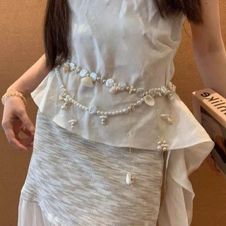 Phong cách ngày lễ Vỏ ngọc trai tua rua Dây thắt lưng nữ