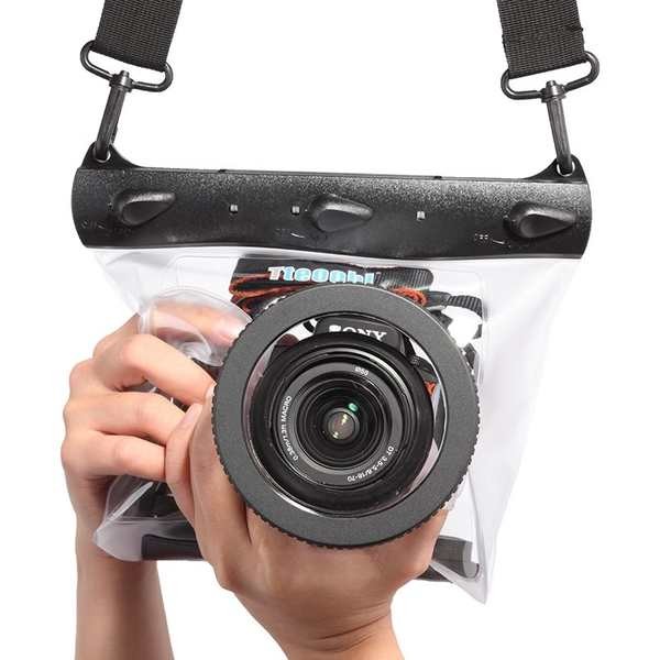 Máy ảnh Tebile SLR Vỏ chống mưa Vỏ chống nước Túi đựng máy ảnh dưới nước Vỏ lặn Ống kính Vỏ chống bụi Vỏ chống mưa