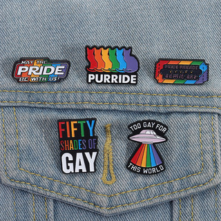100 Phong Cách LGBT Đồng Tính Men Thổ Cẩm Nhiều Màu Sắc Sáng Tạo Ngộ nghĩnh Kim Loại Pin Cá Tính Cầu Vồng Ba Lô Quần Áo Phụ Kiện Tháng Niềm Tự Hào Quà Tặng