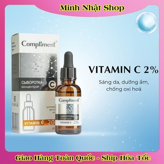 Serum Compliment 20% Vitamin C dưỡng trắng, mờ thâm, căng bóng da 27ml của Nga