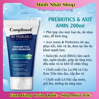 [DATE MỚI] Sữa rửa mặt - Gel NO PROBLEM Compliment chứa Tea Tree Salicylic Acid,giảm viêm,mụn 200ML của Nga