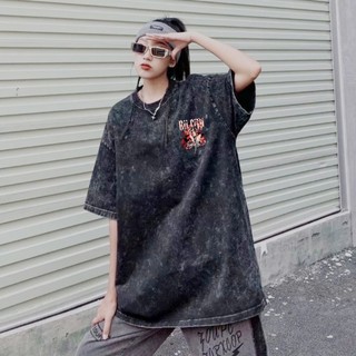 LOCAL BRAND Áo thun Wash Sao Bé Phong Cách Unisex Form Rộng / Áo thun Sao Bé Phông Màu Phong Cách Âu Mỹ
