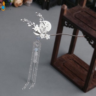 Nữ Vintage Đũa Tóc Vàng & Bạc Bun Giá Đỡ Có Tua Rua Cho Sườn Xám Han Quần Áo Trà Mặc