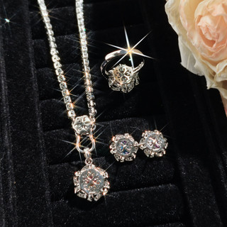Châu Âu Mỹ ins Phong Cách Mới Hoa Hồng Cắt Hình Bát Giác Nhiều Màu Sắc Zircon Full Kim Cương Phù Hợp Với Nữ