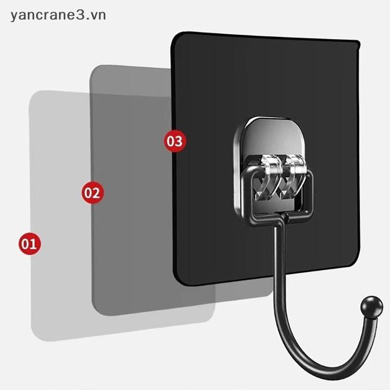 {YAN3} 1 Móc lớn Thép không gỉ trong suốt Móc tự dính chắc Móc treo chìa khóa cho phòng tắm nhà bếp {yancrane3.vn}