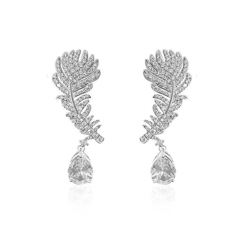 Bông tai hoa Zircon sang trọng tinh tế thời trang Hàn Quốc