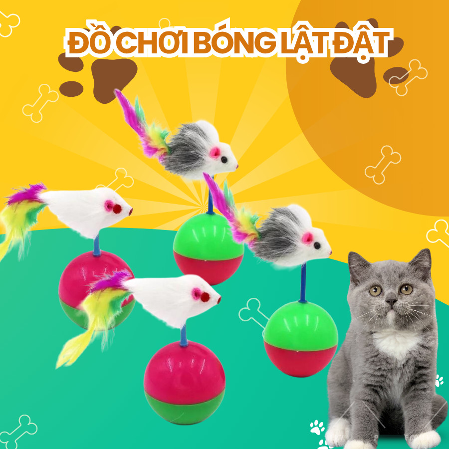 Bóng Lật Đật Kèm Thú Bông - Đồ Chơi Cho Mèo