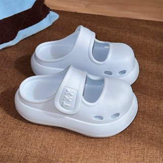 XIXITIAO Giày Sandal Mary Jane Nữ Đế Dày Eva Thoải Mái Tăng Chiều Cao, Kiểu Dáng Mùa Hè Có Khóa Dán