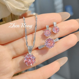 Châu Âu Mỹ ins Phong Cách Mới Hoa Hồng Cắt Kim Cương Nhiều Màu Sắc Đầy Màu Sắc Kho Báu Phù Hợp Với Nữ