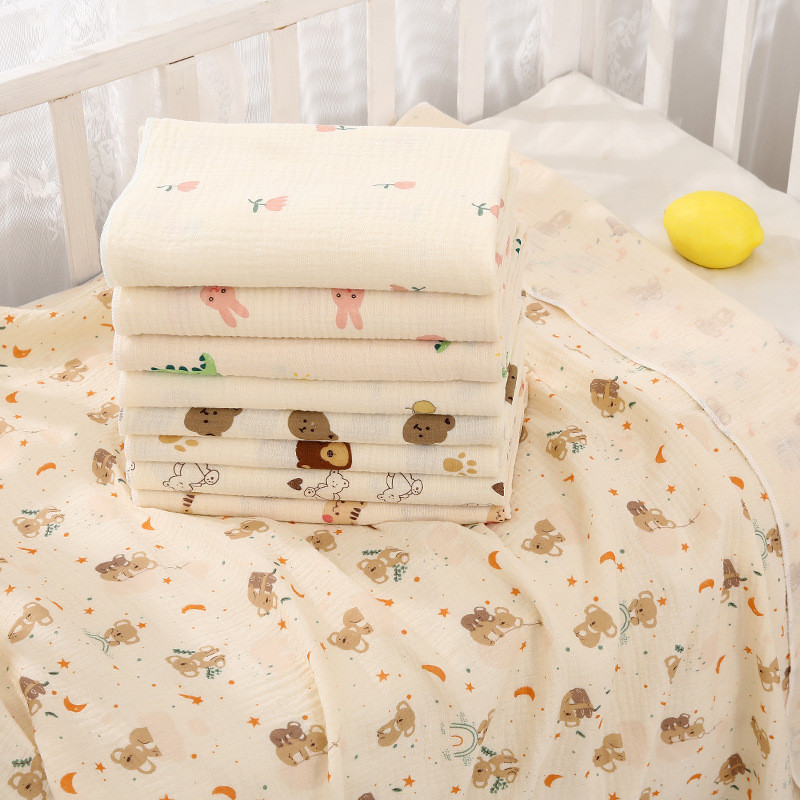 Khăn tắm sợi tre cho bé 2 lớp Muslin mềm mại,đa năng phong cách Hàn,mềm,thấm hút tốt,ko bụi vải (70x80cm)