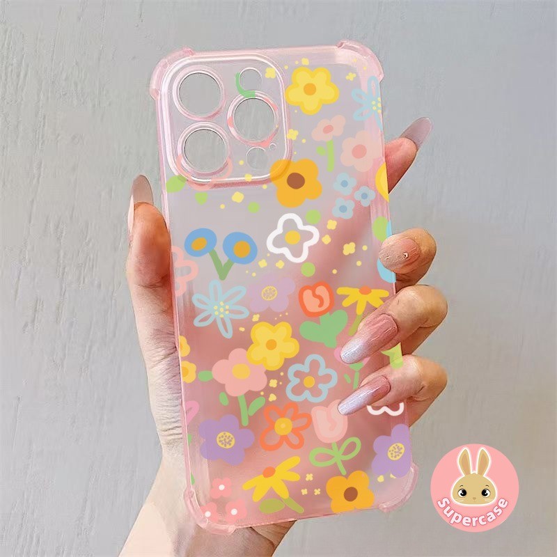 Ốp điện thoại mờ hình hoa đầy màu sắc cho Infinix Smart 9 8 Pro 7 6 5 2021 2020 Tecno Spark 20 20C 10 10C Go 2024 5G 4G Ốp lưng mềm hoạt hình Vỏ điện thoại mờ chống sốc dễ thương