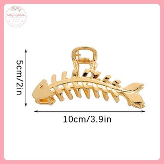 STHB Kim Loại Lớn Vuốt Tóc Kẹp Xương Cá Kẹp Tóc Không Đều Phong Cách Punk Bạc Vuốt Tóc Barrettes Nữ Kẹp Tóc Phụ Kiện Tóc VN