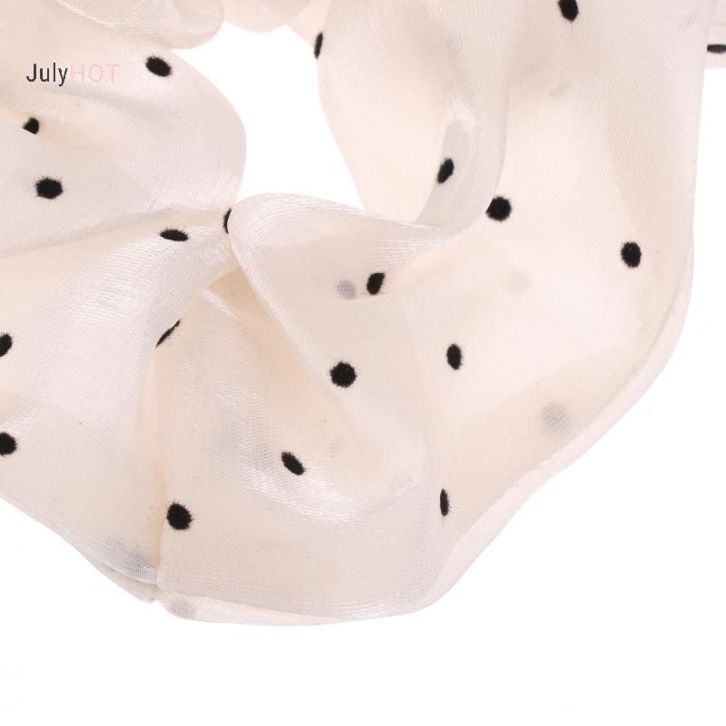 JULYHOT Nữ Quá Khổ Scrunchies Thời Trang Chấm Điểm Lưới Tóc Dây Vải Lớn Co Giãn Tóc Đuôi Ngựa Giá Đỡ Mũ Massivedeals